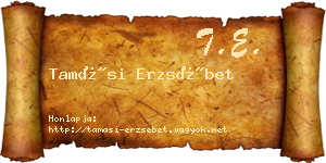 Tamási Erzsébet névjegykártya